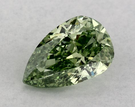 IGI 0.51 Carat Fancy Vivid Green-VS1 Pear Shaped Lab-Grown Diamond