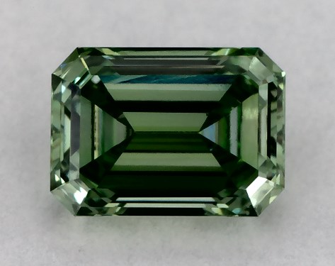 IGI 0.35 Carat Fancy Vivid Green-VS1 Emerald Cut Lab-Grown Diamond