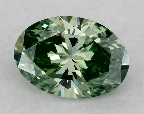 IGI 0.51 Carat Fancy Vivid Green-VS1 Oval Cut Lab-Grown Diamond