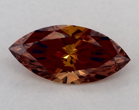 IGI 1.09 Carat Fancy Intense Brownish Orange-VS1 Marquise Cut Lab-Grown Diamond