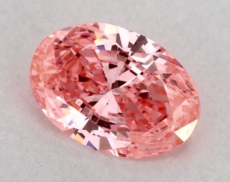 IGI 0.29 Carat Fancy Vivid Pink-SI1 Oval Cut Lab-Grown Diamond