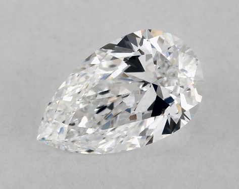 This 0.76 carat pear diamond E color IF clarity has Ideal proportions and a diamond grading report from GIA