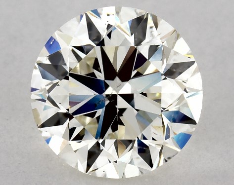 This 2 carat round diamond J color SI2 clarity has Very Good proportions and a diamond grading report from GIA