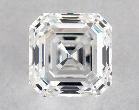 This 0.5 carat asscher diamond F color VS1 clarity has Very Good proportions and a diamond grading report from GIA