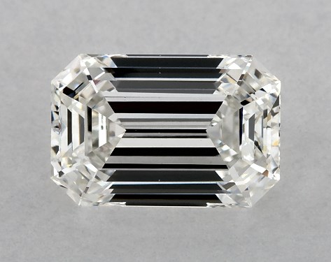 This Lab-Grown diamond 1.51 carat emerald F color VS1 clarity has Fair proportions and a diamond grading report from IGI