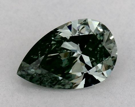 IGI 0.57 Carat Fancy Vivid Green-VS1 Pear Shaped Lab-Grown Diamond