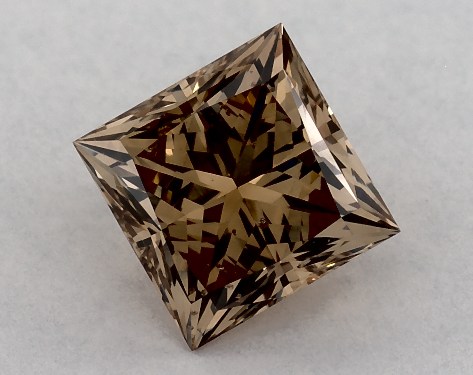 GIA 0.83 Carat Fancy Yellow Brown-SI2 Princess Cut Diamond