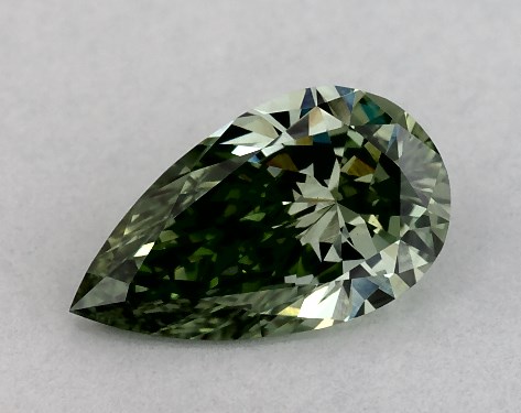 IGI 0.34 Carat Fancy Vivid Green-VS1 Pear Shaped Lab-Grown Diamond