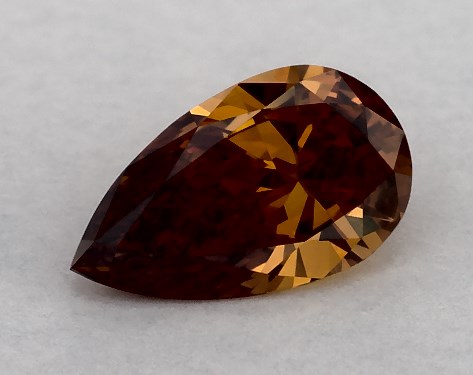 IGI 0.33 Carat Fancy Intense Brownish Orange-VVS2 Pear Shaped Lab-Grown Diamond