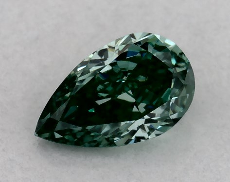 IGI 0.30 Carat Fancy Vivid Green-SI1 Pear Shaped Lab-Grown Diamond