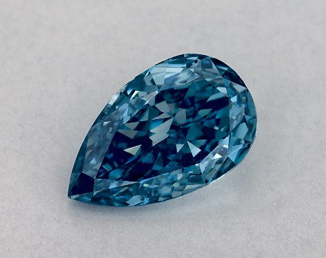 IGI 0.55 Carat Fancy Vivid Blue-VS1 Pear Shaped Lab-Grown Diamond