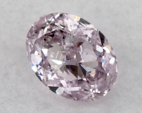 GIA 0.24 Carat Fancy Pinkish Purple-I1 Oval Cut Diamond