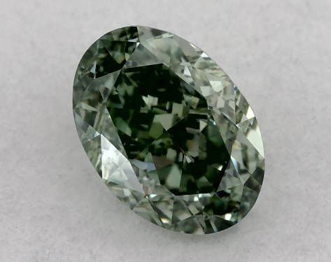IGI 0.50 Carat Fancy Vivid Green-VS2 Oval Cut Lab-Grown Diamond