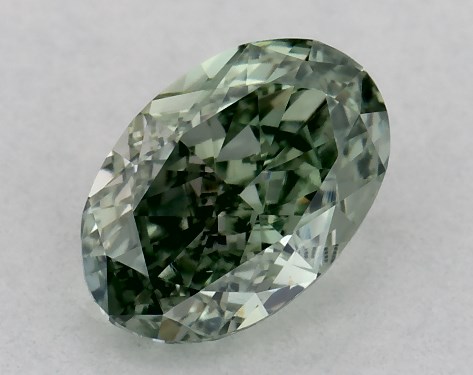IGI 0.57 Carat Fancy Vivid Green-VS1 Oval Cut Lab-Grown Diamond