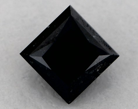 IGI 0.46 Carat Fancy Black-CO Princess Cut Diamond