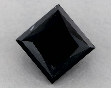IGI 0.43 Carat Fancy Black-CO Princess Cut Diamond
