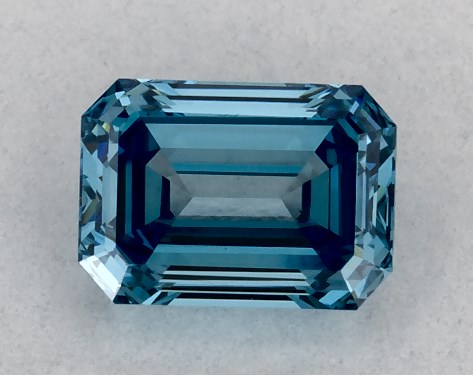 IGI 0.43 Carat Fancy Vivid Blue-VS1 Emerald Cut Lab-Grown Diamond