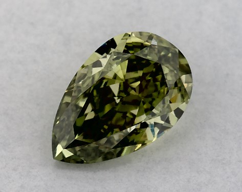 IGI 0.55 Carat Fancy Vivid Green-VS1 Pear Shaped Lab-Grown Diamond